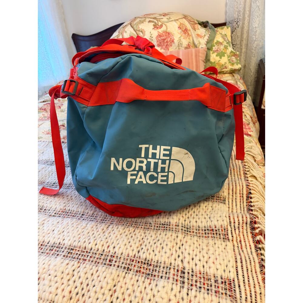 The North Face Base Camp Duffle Bag Large Blue Orange - Picture 4 of 14